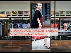 55 polegadas 450cd/m2 Ecrã de paisagem sem costura 3,5 mm Bezel estreito