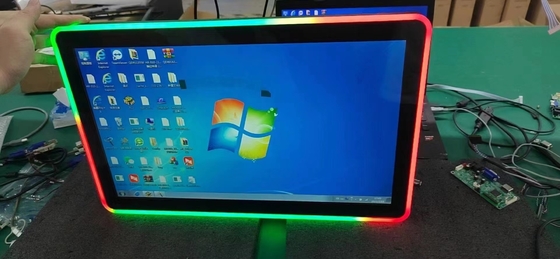 PCAP tela sensível ao toque LCD monitor tamanho de 10,1 polegadas a 98 polegadas com construção em cores LED luzes para máquina de jogo