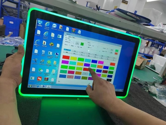 PCAP tela sensível ao toque LCD monitor tamanho de 10,1 polegadas a 98 polegadas com construção em cores LED luzes para máquina de jogo