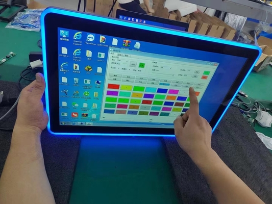PCAP tela sensível ao toque LCD monitor tamanho de 10,1 polegadas a 98 polegadas com construção em cores LED luzes para máquina de jogo