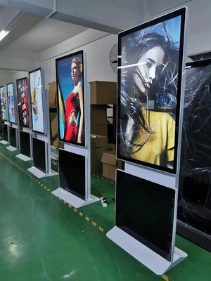43 55 polegadas Digital Signage Quiosque Rodante Piso Stand 360 Graus Publicidade Display
