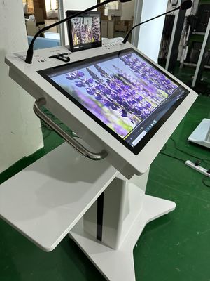 32' Windows Interactive PCAP LCD Digital Display Lectern Smart Double Screen AIO Podium de reunião