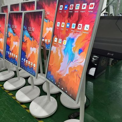 32 polegadas Stand portátil inteligente interativo toque quiosque móvel Wireless LCD display giratório