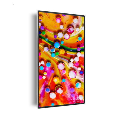 Sinalização digital de 65 polegadas 4K Ultra HD montada na parede com 4mm/10mm de bordas e painel de toque infravermelho