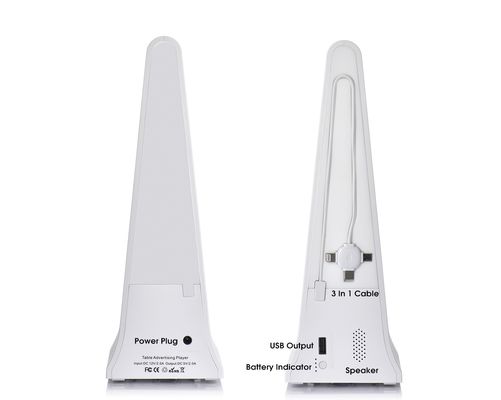 Display de chamadas de 8 polegadas de tela de mesa LCD Display de publicidade com menu Power Bank