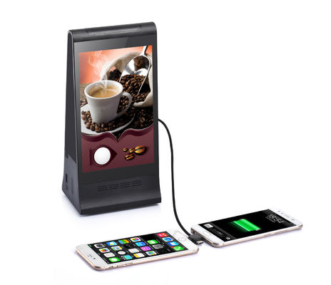 Display de chamadas de 8 polegadas de tela de mesa LCD Display de publicidade com menu Power Bank