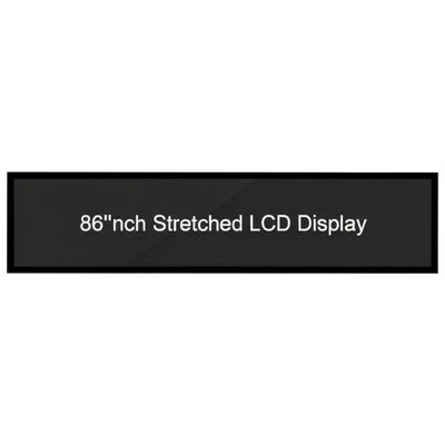 Display LCD estirado de 86 polegadas com resolução de 1920 * 1080 e brilho de 400CD / M * 2 para sinalização digital e tela LCD de barra