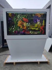 Quiosque exterior da tela da paisagem do monitor 65inch 55inch 43inch do cerco da tevê do menu de Digitas do suporte do assoalho
