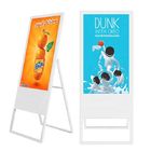 Móbil portátil cartaz LCD do suporte do assoalho de 49 polegadas que anuncia placas de exposição do Signage de Digitas