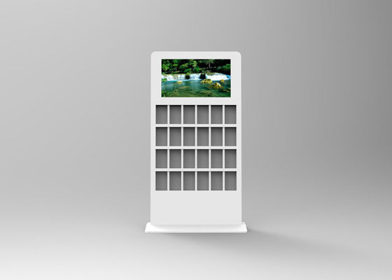 AC240V assoalho branco de uma cor de 32 polegadas que está o quiosque digital do signage do LCD com suporte do folheto