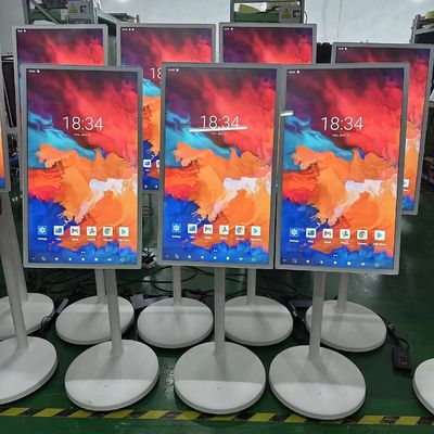 32 polegadas Stand portátil inteligente interativo toque quiosque móvel Wireless LCD display giratório