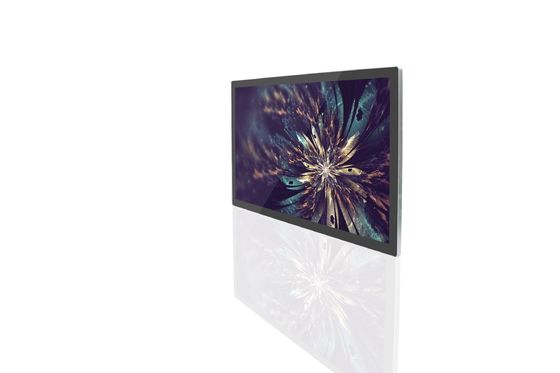 Sinalização digital de 65 polegadas 4K Ultra HD montada na parede com 4mm/10mm de bordas e painel de toque infravermelho