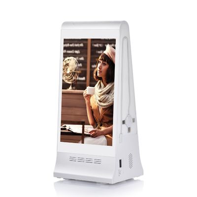 Display de chamadas de 8 polegadas de tela de mesa LCD Display de publicidade com menu Power Bank