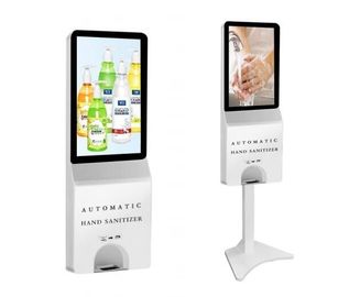 Signage interno de Digitas do tela táctil do LCD com o distribuidor automático do Sanitizer da mão